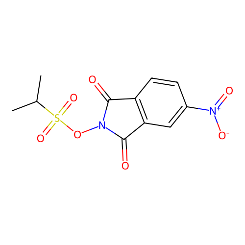 (5-Nitro-1,3-dioxo-isoindolin-2-yl) propane-2-sulfonate structure