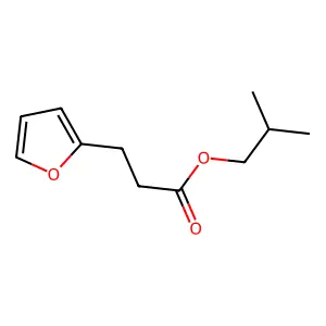 Isobutyl-2-furanpropionate structure