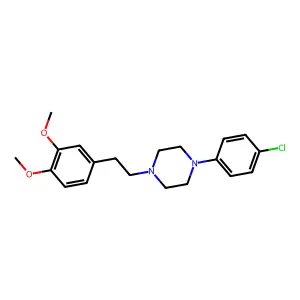 Piperazine, 1-(p-chlorophenyl)-4-(3,4-dimethoxyphenethyl)- structure