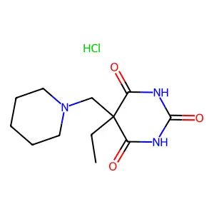 Barbituric acid, 5-ethyl-5-(piperidinomethyl)-, monohydrochloride structure