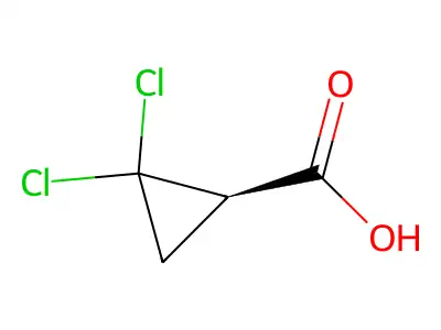 (R)-2,2-Dichlorocyclopropane-1-carboxylic acid structure