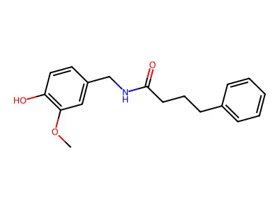 Benzenebutanamide, N-((4-hydroxy-3-methoxyphenyl)methyl)- structure