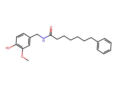 Benzeneheptanamide, N-((4-hydroxy-3-methoxyphenyl)methyl)- structure