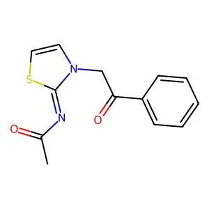 N-[3-(2-Oxo-2-phenyl-ethyl)-3H-thiazol-2-ylidene]-acetamide structure