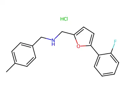 1-(5-(2-Fluorophenyl)furan-2-yl)-N-(4-methylbenzyl)methanamine hydrochloride structure