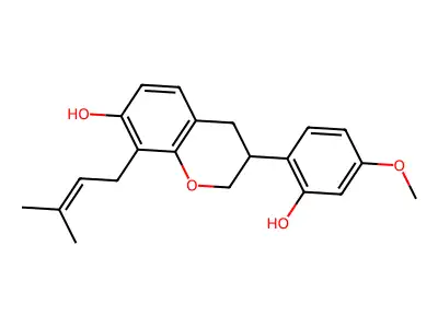 (3R)-3-(2-hydroxy-4-methoxy-phenyl)-8-(3-methylbut-2-enyl)chroman-7-ol structure