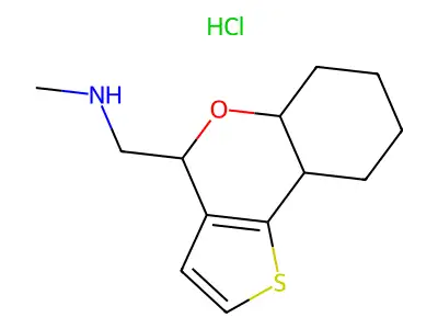 (5a,6,7,8,9,9a-hexahydro-4H-thieno[3,2-c]chromen-4-ylmethyl)methylamine hydrochloride structure