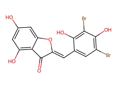 3',5'-Dibromo-2',4,4',6-tetrahydroxyaurone structure