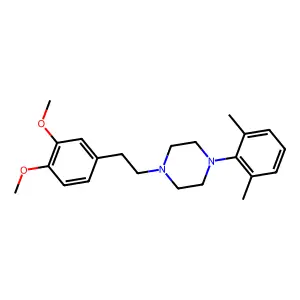 Piperazine, 1-(3,4-dimethoxyphenethyl)-4-(2,6-xylyl)- structure