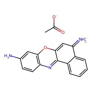 5,9-Diaminobenzo[a]phenoxazin-7-ium acetate structure
