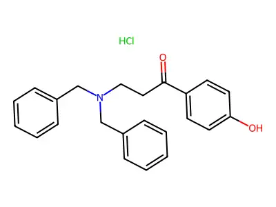 1-Propanone, 3-(bis(phenylmethyl)amino)-1-(4-hydroxyphenyl)-, hydrochloride structure