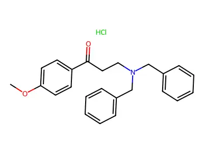 1-Propanone, 3-(bis(phenylmethyl)amino)-1-(4-methoxyphenyl)-, hydrochloride structure