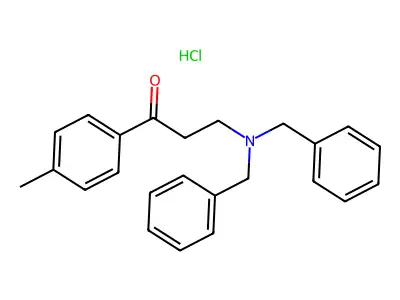 1-Propanone, 3-(bis(phenylmethyl)amino)-1-(4-methylphenyl)-, hydrochloride structure
