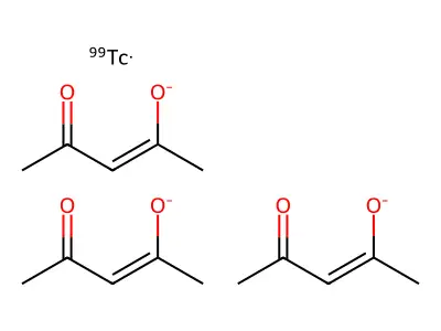 Technetium Tc 99m tris(2,4-pentanedionato) structure