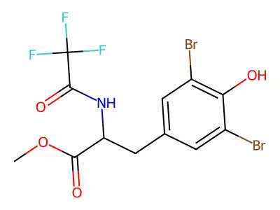 methyl 3-(3,5-dibromo-4-hydroxyphenyl)-2-[(2,2,2-trifluoroacetyl)amino]propanoate structure