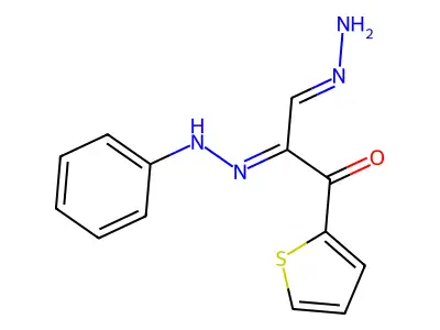 3-Hydrazinylidene-2-(phenylhydrazinylidene)-1-thiophen-2-ylpropan-1-one structure