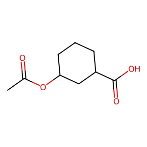 Cyclohexanecarboxylic acid, 3-(acetyloxy) structure