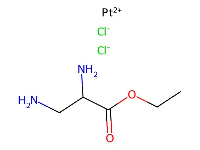 Platinum, dichloro(ethyl 3-amino-DL-alaninate-N,N')-, (SP-4-3)- structure