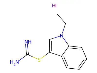 1-ethyl-1H-indol-3-yl carbamimidothioate hydroiodide structure