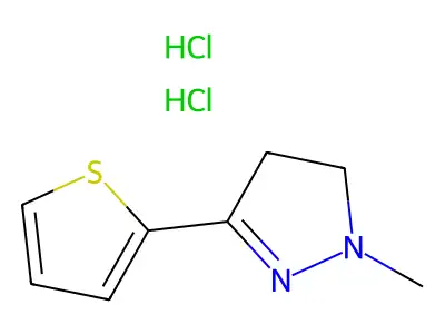 1-methyl-3-(thiophen-2-yl)-4,5-dihydro-1H-pyrazole dihydrochloride structure