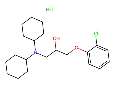 1-(2-Chlorophenoxy)-3-(dicyclohexylamino)propan-2-ol;hydrochloride structure