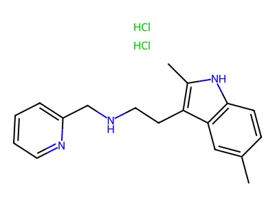 [2-(2,5-Dimethyl-1H-indol-3-yl)ethyl](pyridin-2-ylmethyl)amine dihydrochloride structure