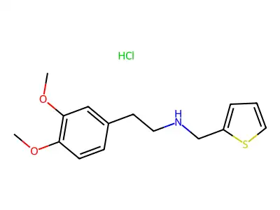 [2-(3,4-Dimethoxyphenyl)ethyl][(thiophen-2-yl)methyl]amine hydrochloride structure