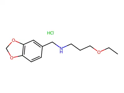 Benzo[1,3]dioxol-5-ylmethyl-(3-ethoxy-propyl)-amine hydrochloride structure