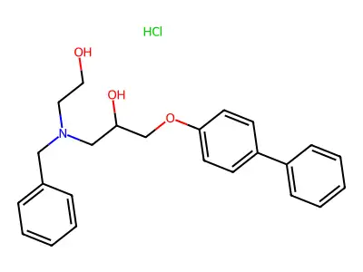 1-[BENZYL(2-HYDROXYETHYL)AMINO]-3-{[1,1'-BIPHENYL]-4-YLOXY}PROPAN-2-OL HYDROCHLORIDE structure