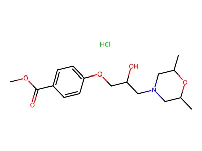Methyl 4-(3-(2,6-dimethylmorpholino)-2-hydroxypropoxy)benzoate hydrochloride structure