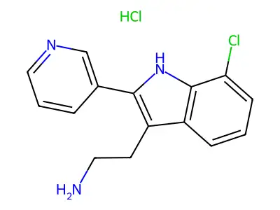 2-[7-Chloro-2-(pyridin-3-yl)-1H-indol-3-yl]ethan-1-amine hydrochloride structure
