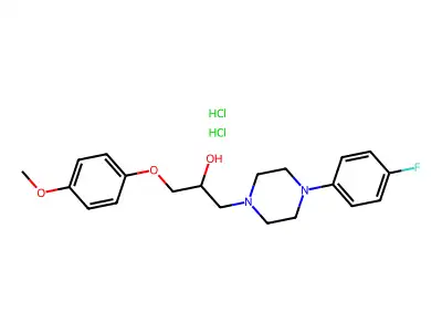 1-[4-(4-fluorophenyl)piperazin-1-yl]-3-(4-methoxyphenoxy)propan-2-ol Dihydrochloride structure