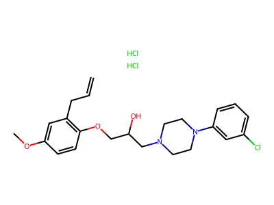 1-(2-allyl-4-methoxyphenoxy)-3-(4-(3-chlorophenyl)piperazin-1-yl)propan-2-ol dihydrochloride structure