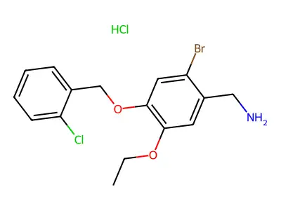 1-{2-Bromo-4-[(2-chlorobenzyl)oxy]-5-ethoxyphenyl}methanamine structure