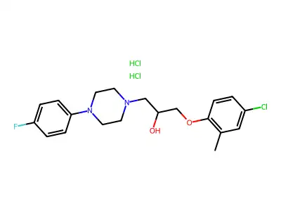 1-(4-chloro-2-methylphenoxy)-3-[4-(4-fluorophenyl)piperazin-1-yl]propan-2-ol dihydrochloride structure