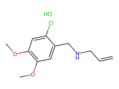 N-[(2-chloro-4,5-dimethoxyphenyl)methyl]prop-2-en-1-amine;hydrochloride structure