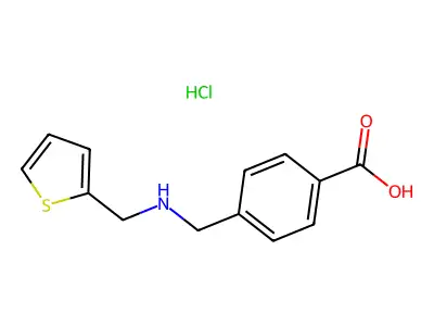 4-(((Thiophen-2-ylmethyl)amino)methyl)benzoic acid hydrochloride structure