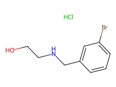 2-{[(3-Bromophenyl)methyl]amino}ethan-1-ol hydrochloride structure