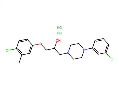 1-(4-chloro-3-methylphenoxy)-3-[4-(3-chlorophenyl)piperazin-1-yl]propan-2-ol dihydrochloride structure