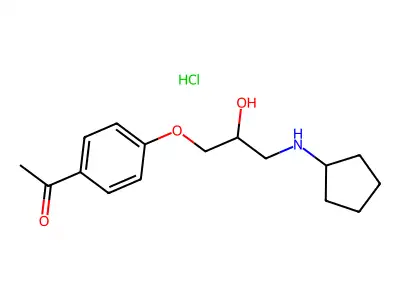 1-(4-(3-(Cyclopentylamino)-2-hydroxypropoxy)phenyl)ethanone hydrochloride structure