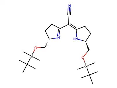 (1S, 9S)-(-)-1,9-Bis[(tert-butyldimethylsilyloxy)methyl]-5-cyanosemicorrin structure