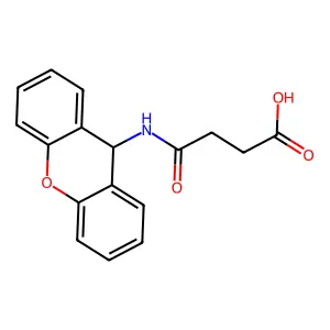 Butanoic acid, 4-oxo-4-(9H-xanthen-9-ylamino)- structure