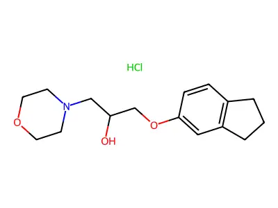 1-((2,3-dihydro-1H-inden-5-yl)oxy)-3-morpholinopropan-2-ol hydrochloride structure
