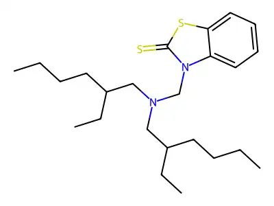 2(3H)-Benzothiazolethione, 3-((bis(2-ethylhexyl)amino)methyl)- structure