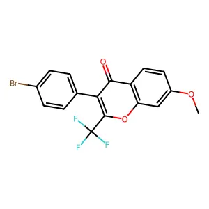 3-(4-Bromophenyl)-7-methoxy-2-(trifluoromethyl)chromen-4-one structure