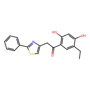 1-(5-Ethyl-2,4-dihydroxyphenyl)-2-(2-phenyl-1,3-thiazol-4-yl)ethanone structure