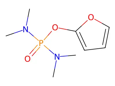 Phosphorodiamidic acid, tetramethyl-, 2-furanyl ester structure