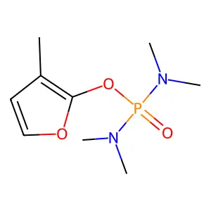 Phosphorodiamidic acid, tetramethyl-, 3-methyl-2-furanyl ester structure
