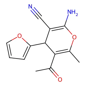 5-Acetyl-2-amino-4-(2-furanyl)-6-methyl-4H-pyran-3-carbonitrile structure
