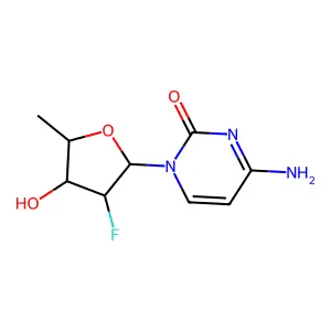 1-(2,5-Dideoxy-2-fluoro-beta-D-arabinofuranosyl)cytosine structure